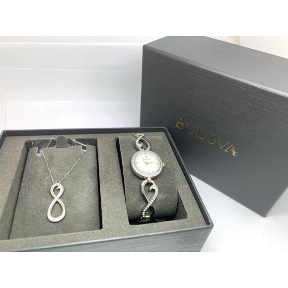 Bulova Women's Watch 98X120 Quartz Mother of Pearl Dial Two Tone Petite 24mm - Picture 3 of 14